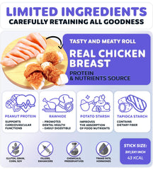 Wootsy Chicken Wrapped Knotted Rawhide Bones high-protein real chicken treat for dogs.