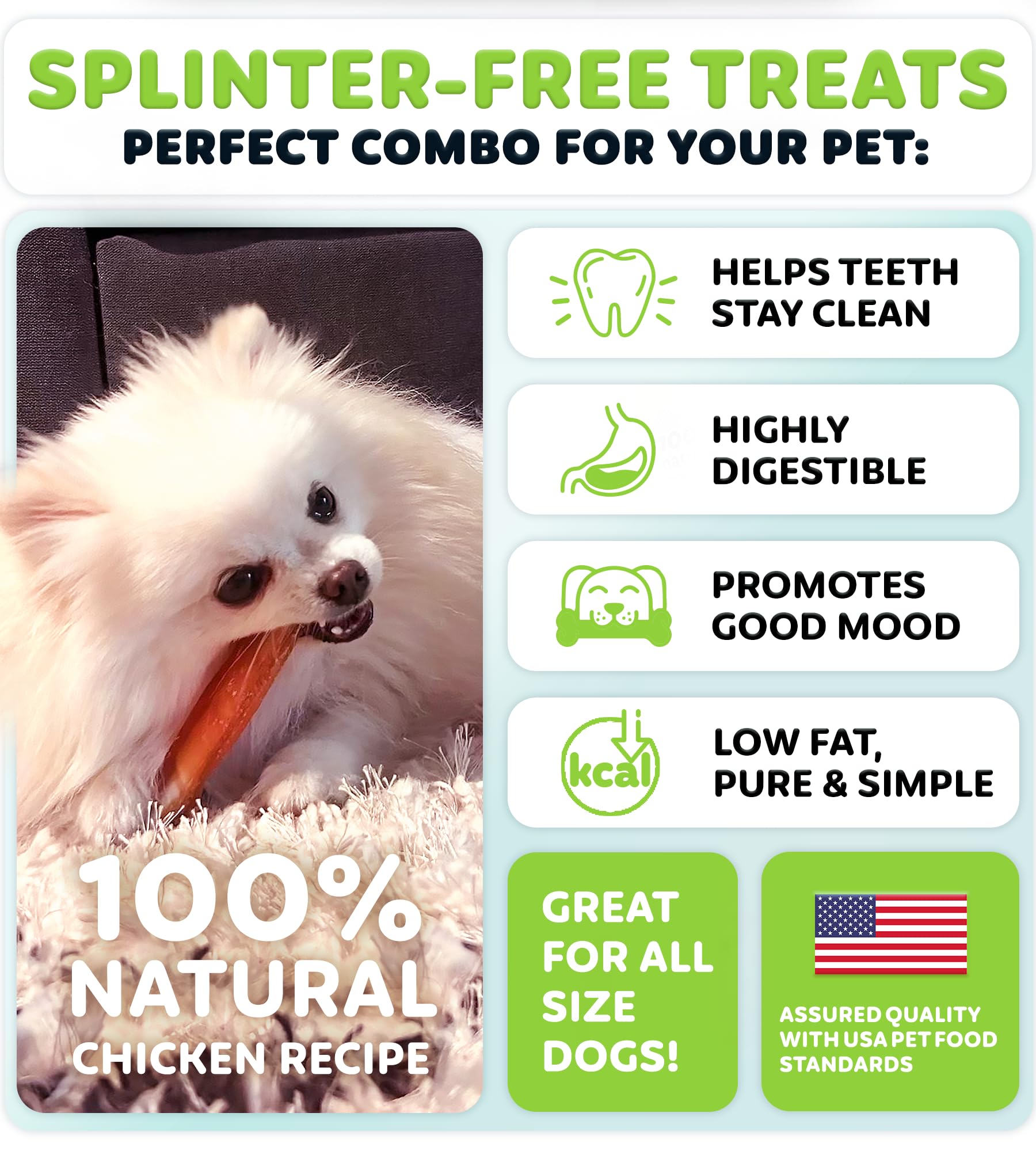 Wootsy Chicken Wrapped Rawhide Stick grain-free recipe supports dogs with grain sensitivities.