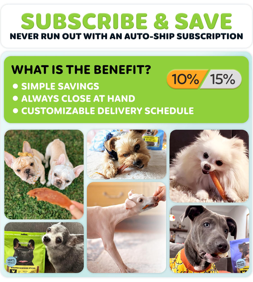 Wootsy Chicken Wrapped Rawhide Stick training-friendly chew offers a rewarding training aid.