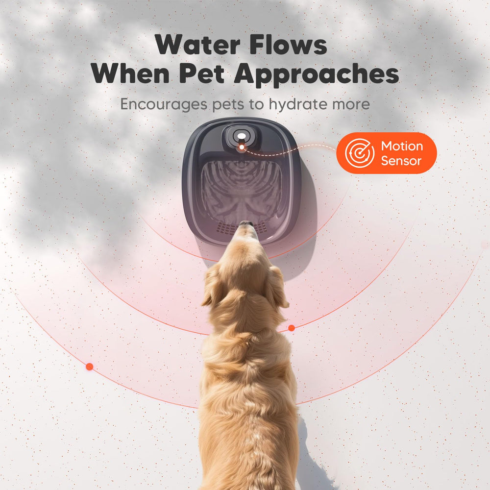 WOPET wireless dog fountain 5000mAh battery enables cordless operation.