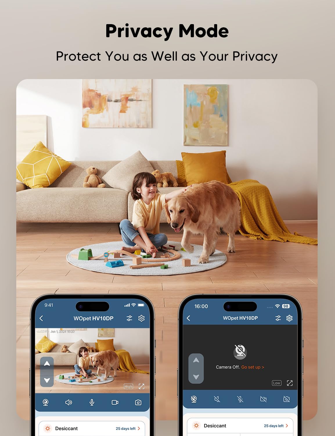 WOPET WiFi setup provides remote feeding and monitoring via smartphone.