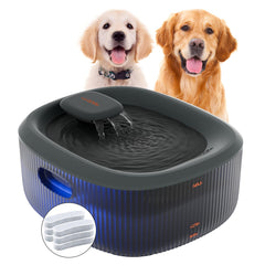 WOPET dog water fountain shows large capacity, reducing refills for multi-pet homes