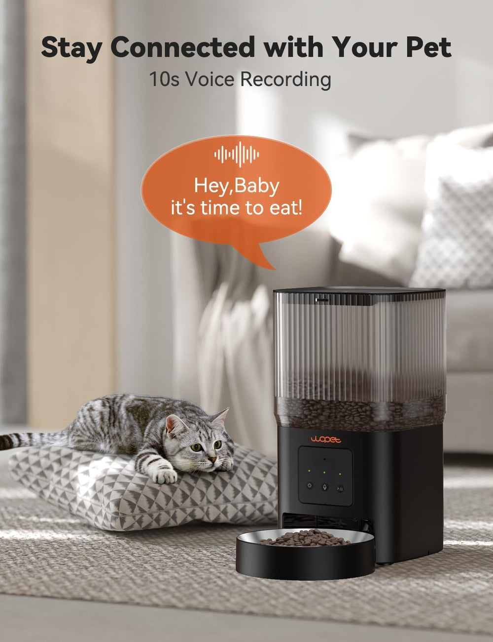 WOPET dual-band WiFi indicator demonstrates seamless app connectivity.