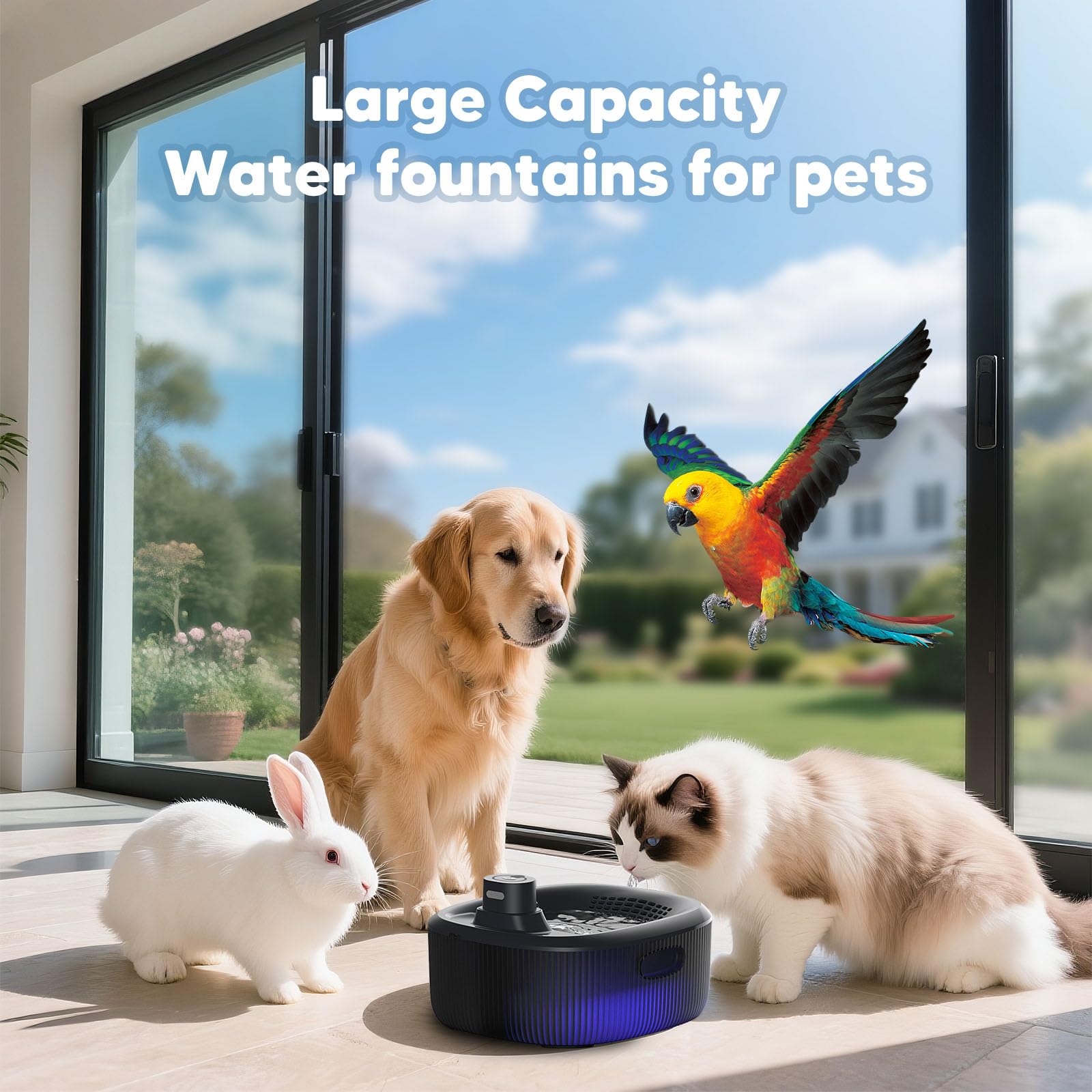WOPET wireless dog fountain easy-clean-assembly simplifies maintenance.