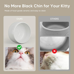 WOPET wireless cat fountain side profile with ceramic glaze complements home decor.