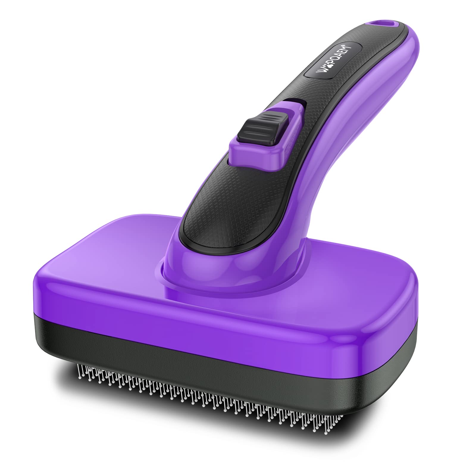 WOPQAEM self-cleaning slicker brush retractable purple for fur removal