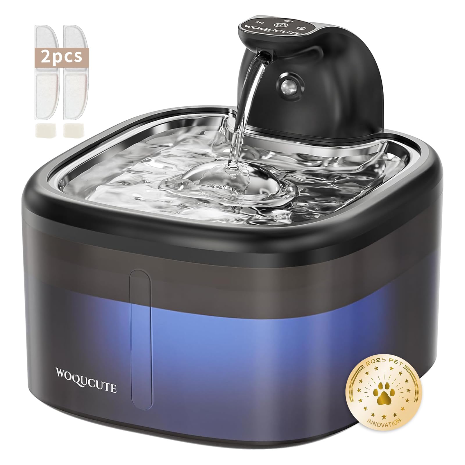 Woqucute cordless fountain with 3.5L capacity for reliable cat hydration.