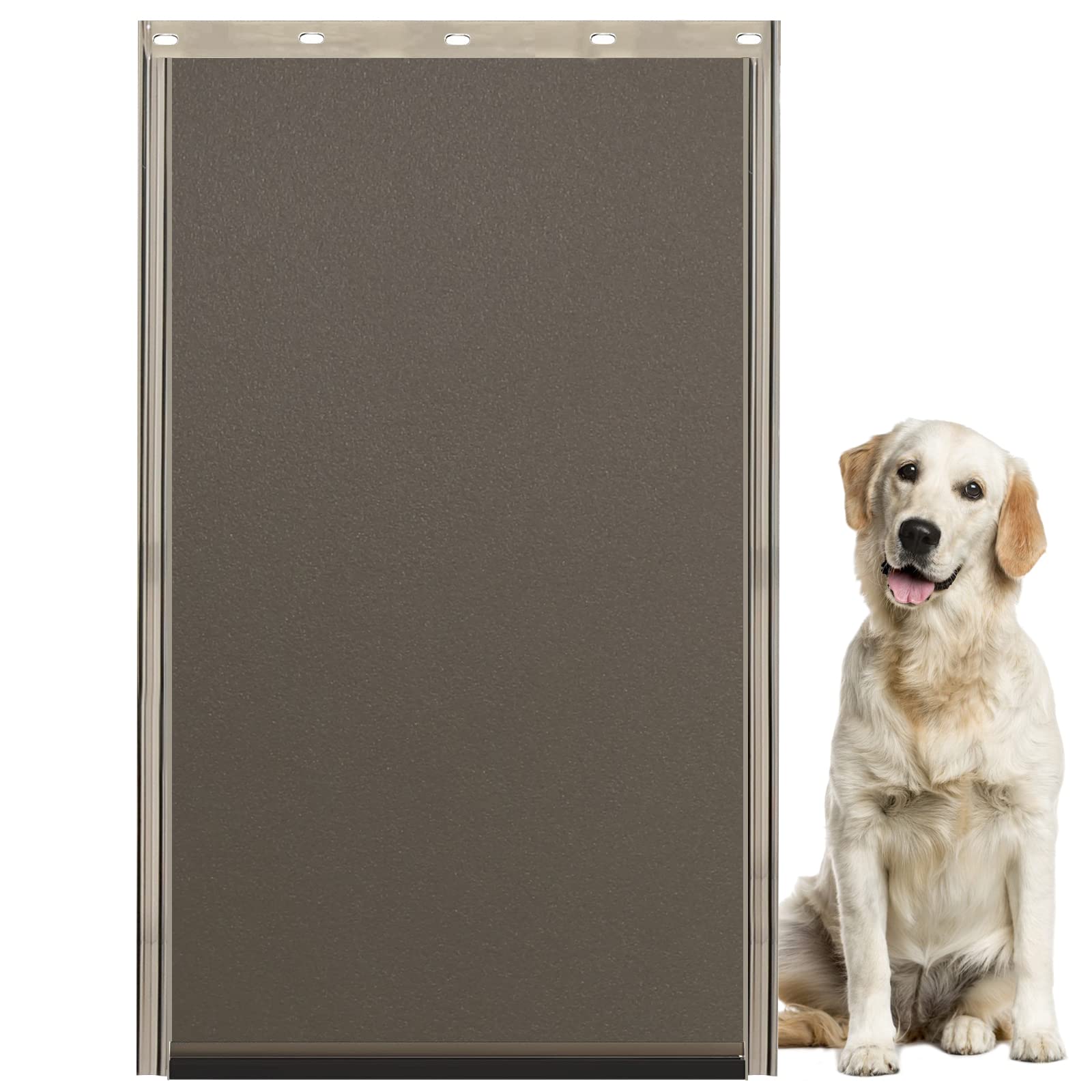 Wordcam large dog door flap close-up reveals durable TPU for harsh weather