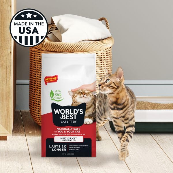 World's Best Cat Litter made-in-USA packaging highlights domestic production.
