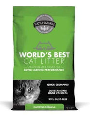 World's Best Cat Litter Original Series 14lb bag showing quick clumping for easy scooping.