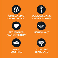 World's Best Cat Litter unscented multi-cat pour releases quick clumps.