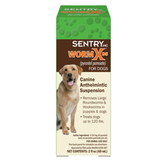 WORM X PLUS 7way de-wormer bottle shows broad-spectrum protection for dogs