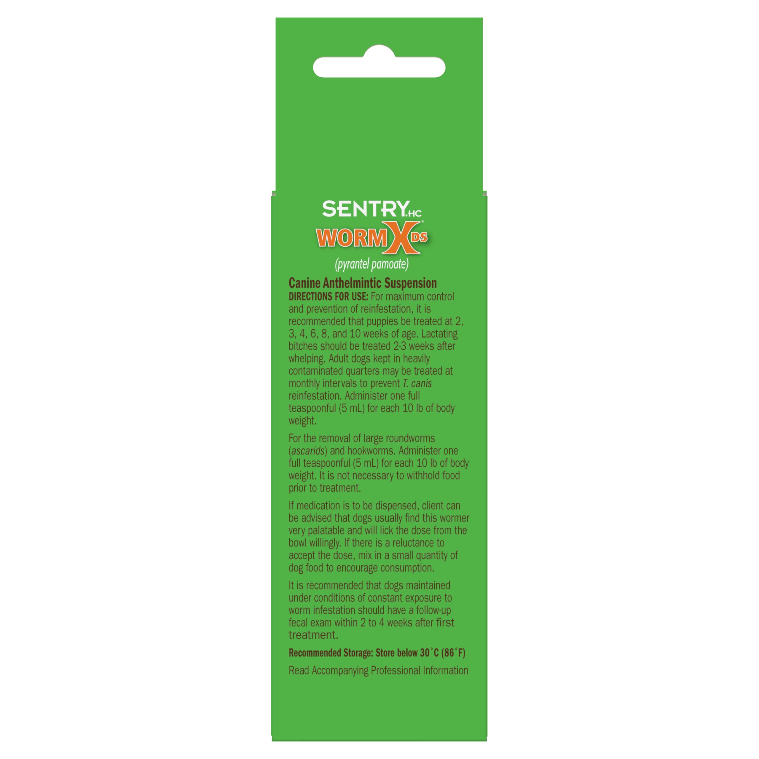WORM X PLUS bottle side view shows easy-to-read label for safe home use