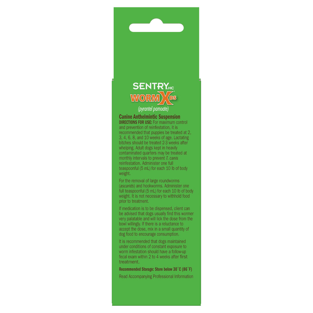 WORM X PLUS bottle side view shows easy-to-read label for safe home use
