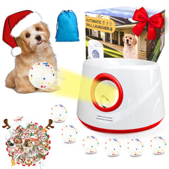 Wortade automatic ball launcher in yard keeping small to medium dogs entertained and active.