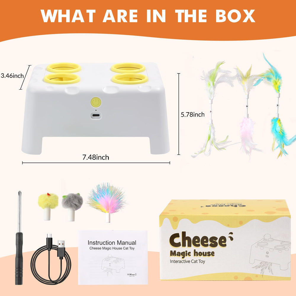 Wortade interactive cat toy accessories pack includes extra mice and feathers