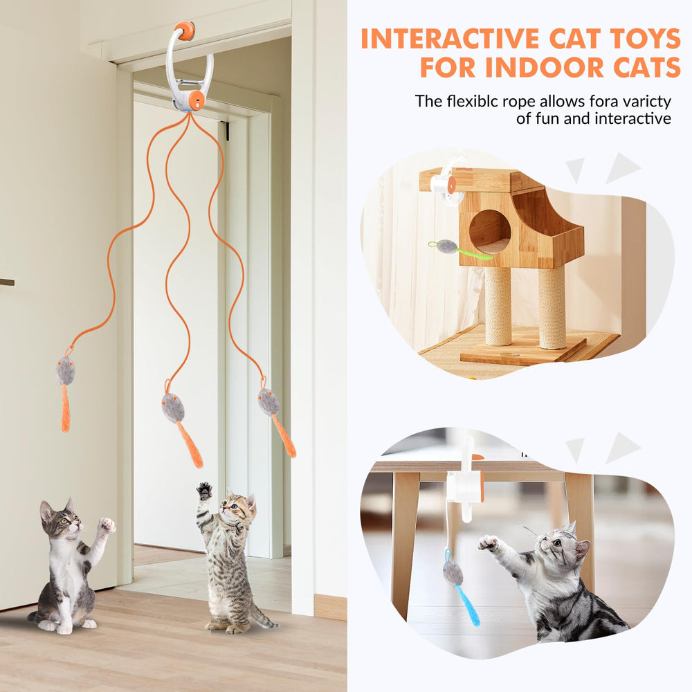 Wortade interactive cat toy auto-play-button activates 15-minute sessions for effortless enrichment.