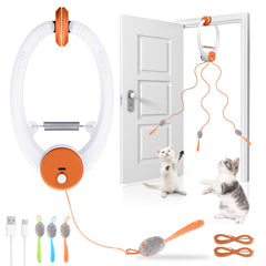 Wortade interactive cat toy door-frame hang offers engaging solo play to reduce indoor boredom.