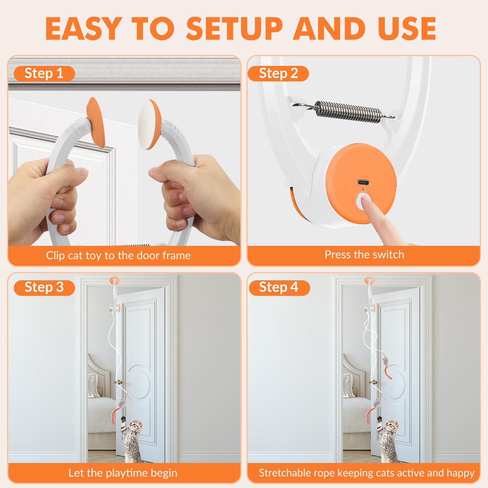 Wortade interactive cat toy feather-mice visuals entice cats with colorful movement and pouncing.