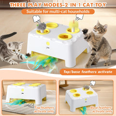 Wortade interactive cat toy four holes top view shows autonomous chasing action