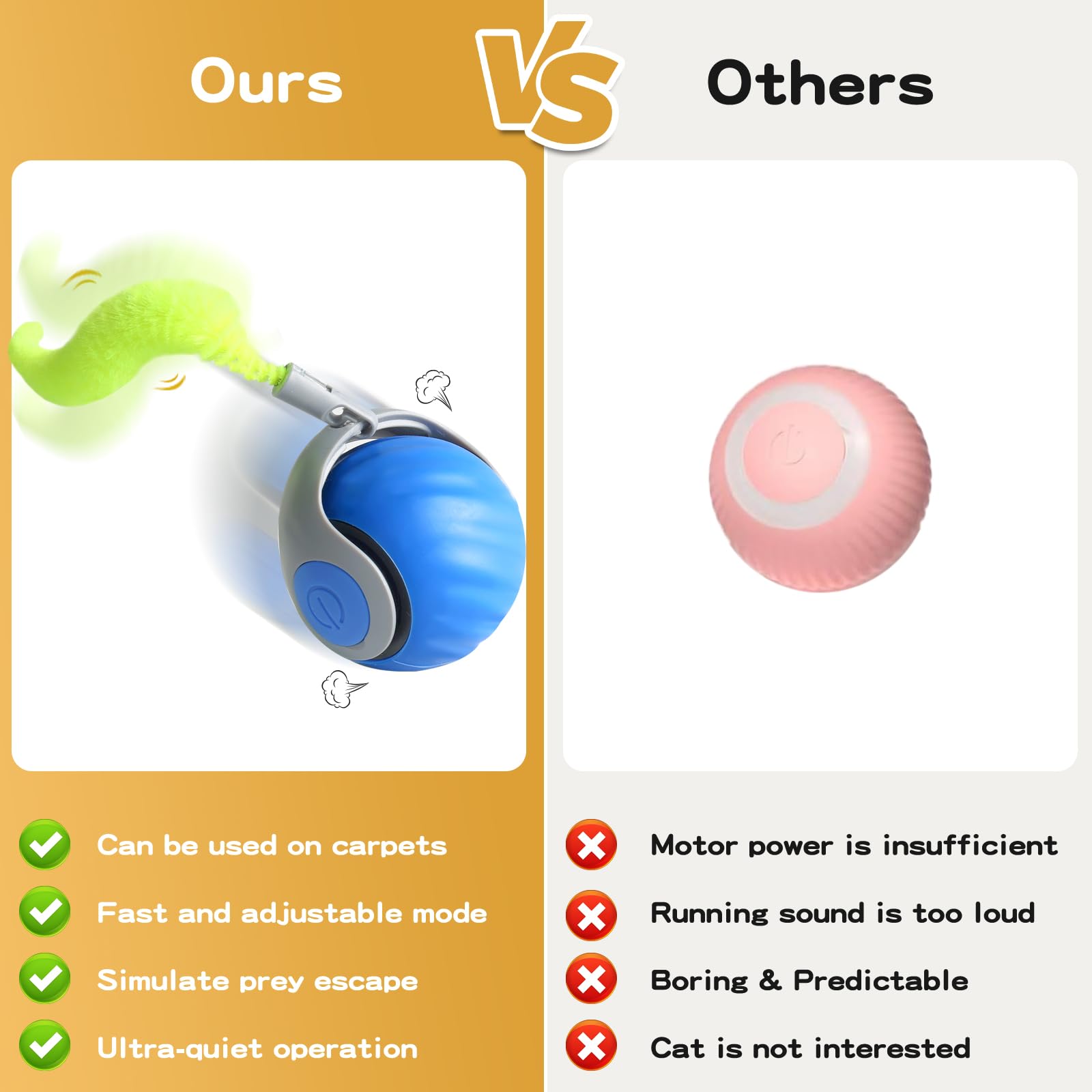 Wortade Speedy Tail 3.0 USB-C charging for quick recharges and busy play sessions.