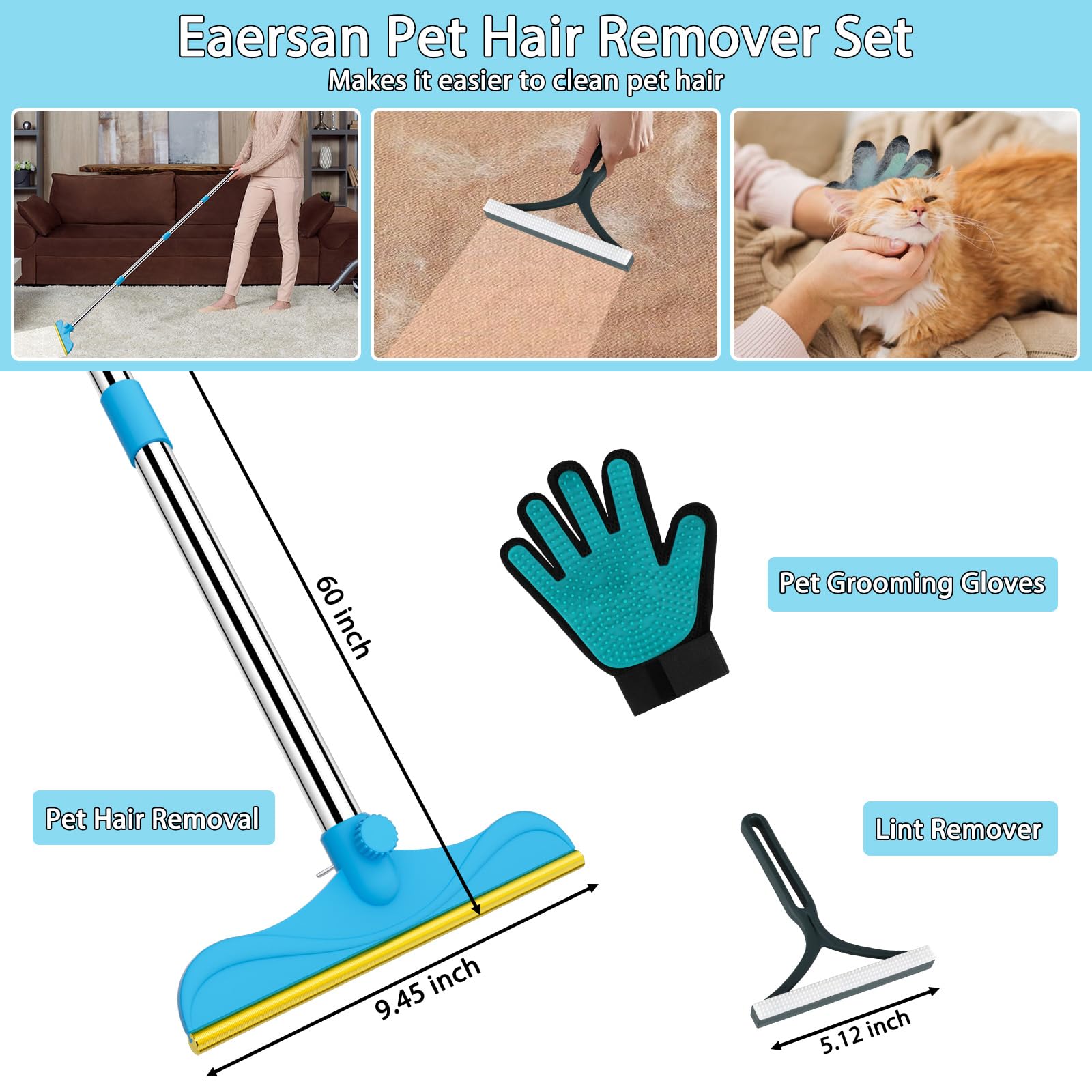 WOSWOK extendable pole reduces bending while cleaning large areas.