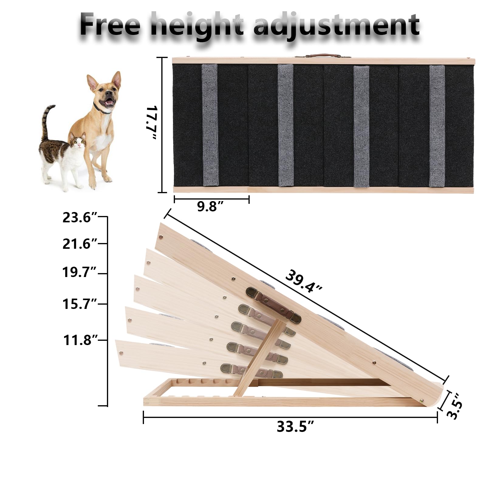 Wotunest upgrade 2-in-1 pet ramp extended height for versatile access.