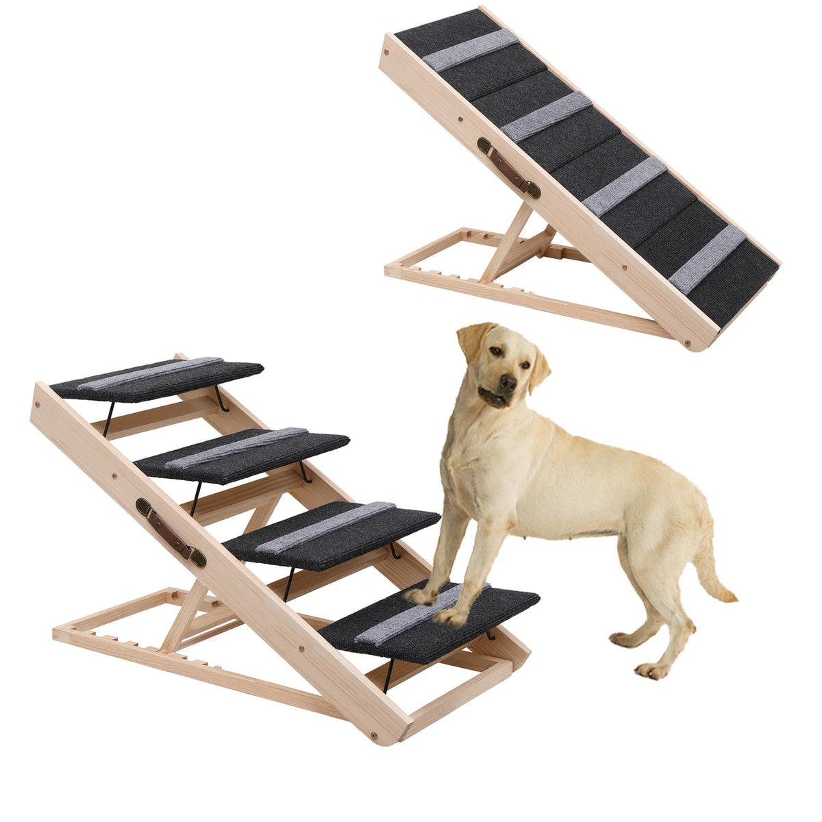 Wotunest upgrade 2-in-1 pet ramp folded for easy storage and travel.