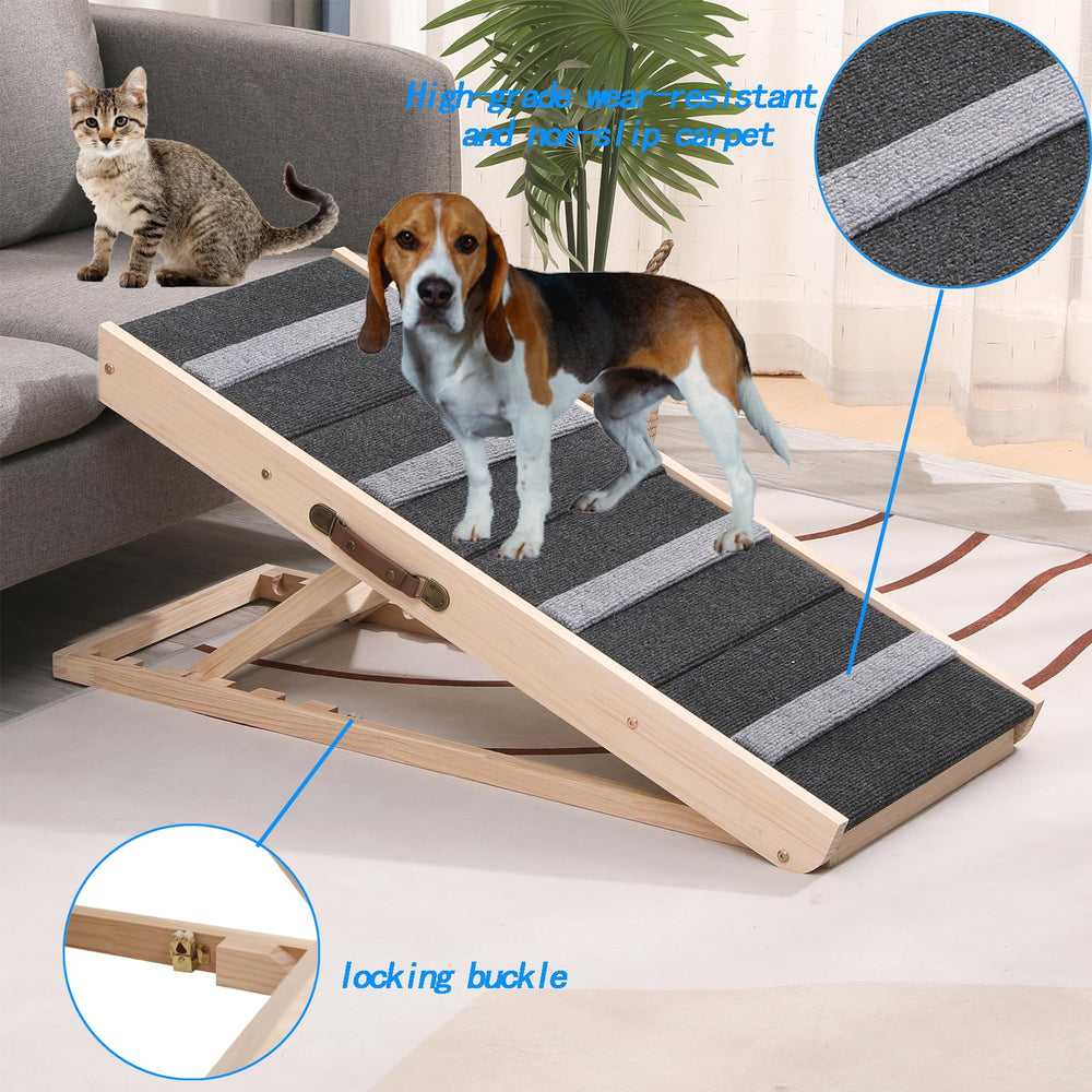 Wotunest upgrade 2-in-1 pet ramp folding buckle lock demonstrates safe storage.