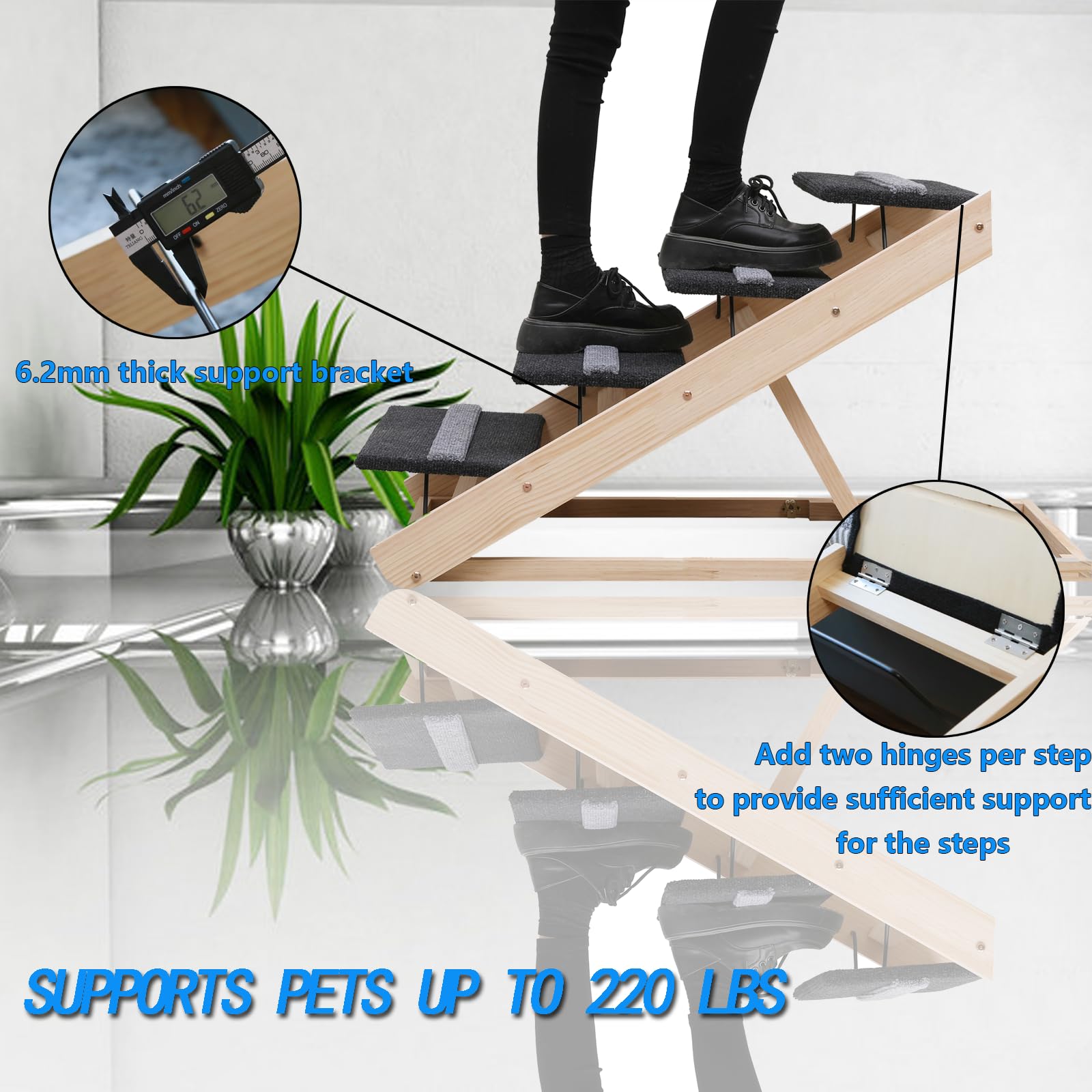 Wotunest upgrade 2-in-1 pet ramp on bed aids senior pets to access comfortably.