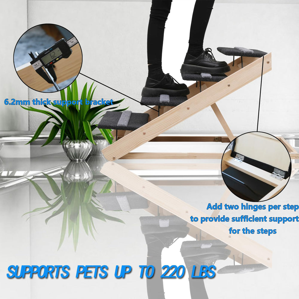 Wotunest upgrade 2-in-1 pet ramp on bed aids senior pets to access comfortably.