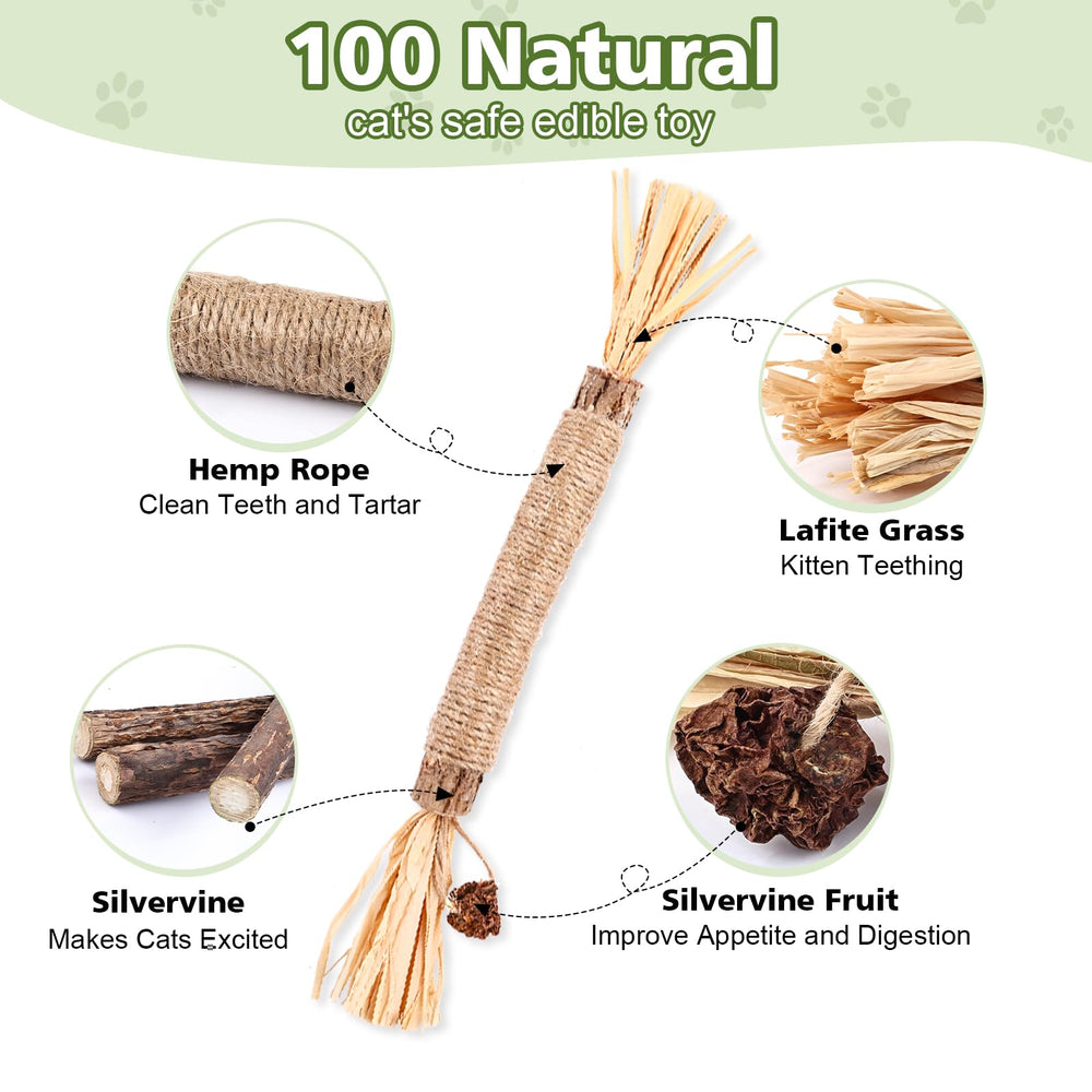 WOUSEDO cat toy silvervine pack display highlights indoor play and scent attraction.