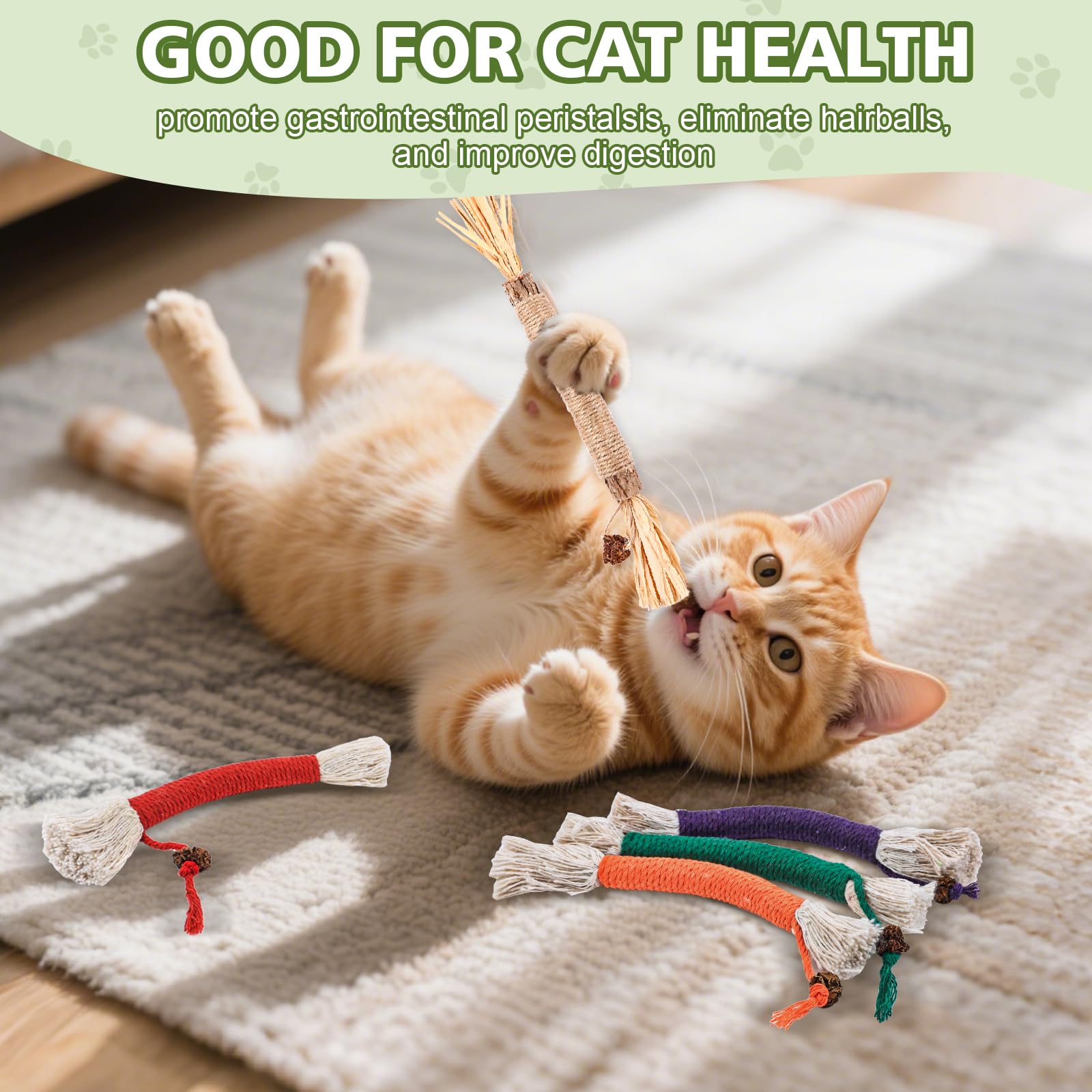 WOUSEDO cotton rope and raffia toy promotes chewing and dental hygiene