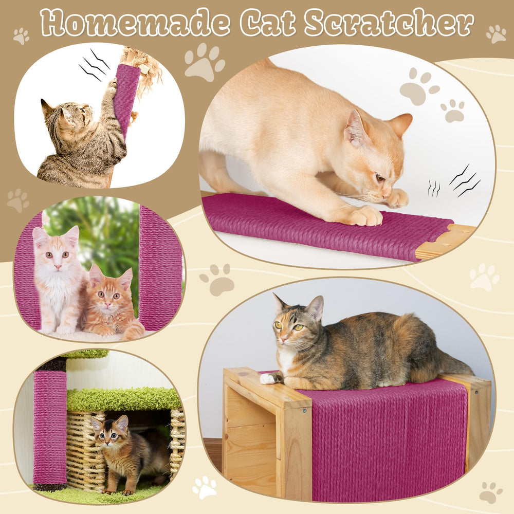 Wowangce cat tower repair using hemp rope DIY kit.