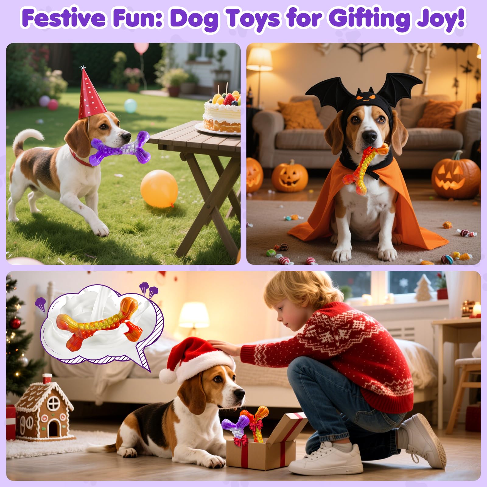 WOWBALA two-pack dog toy gift-ready set for pet lovers.