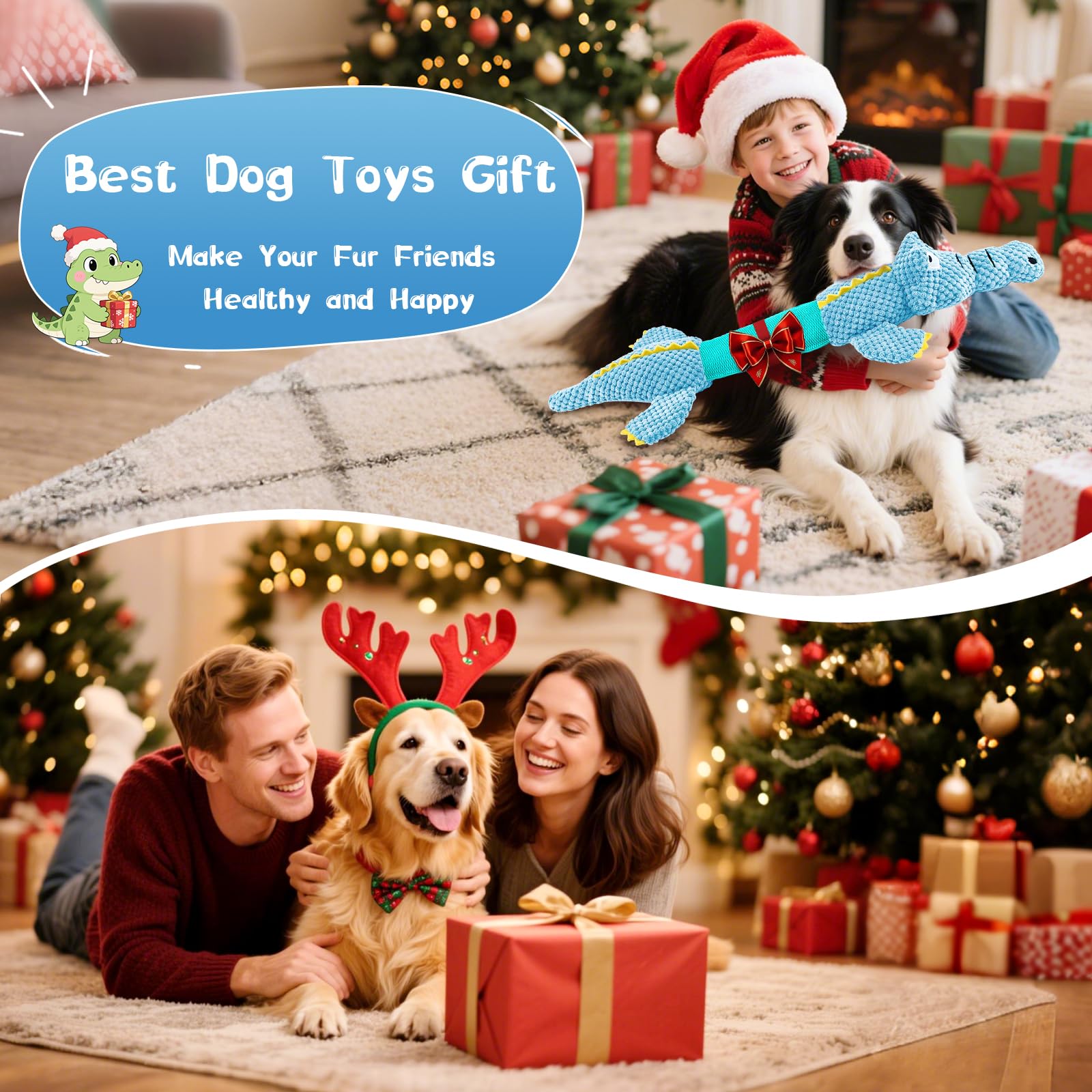 WOWBALA cocodrilo azul como regalo para perros.