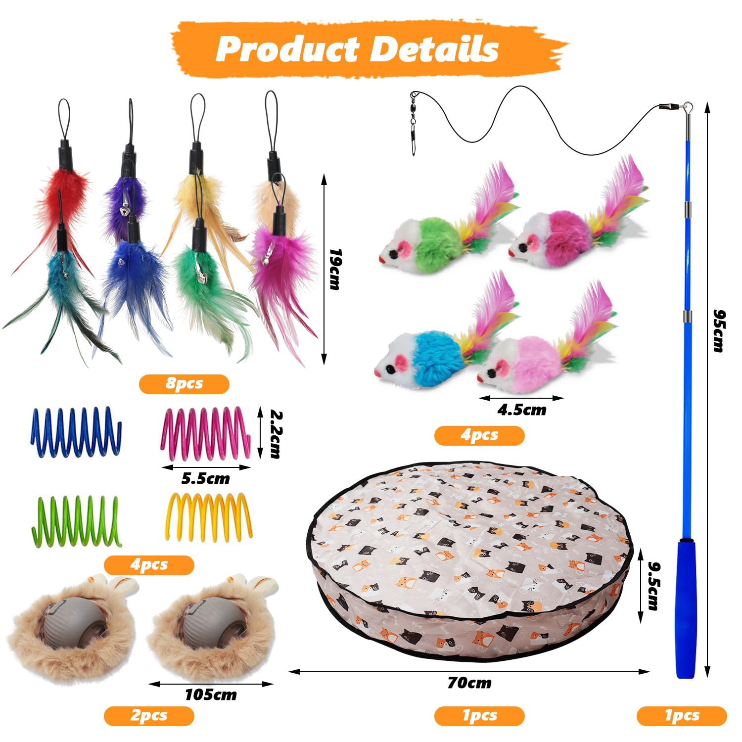 WOWF interactive cat toys pack in-action scene demonstrates versatile solo or group play.