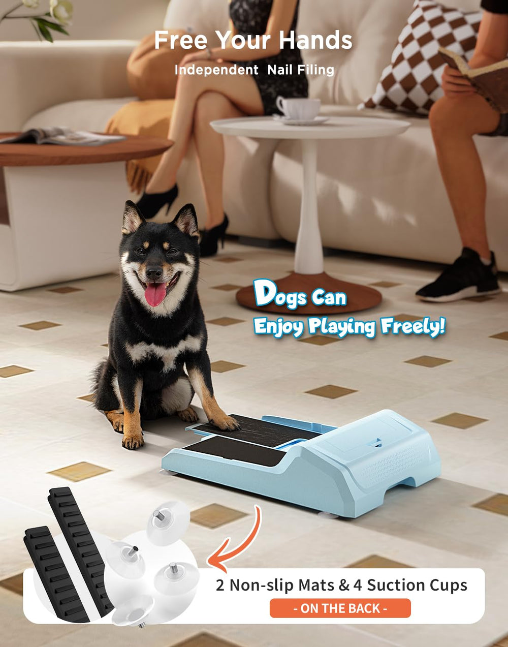 WOWOOF PET dual non-slip design with suction cups keeps the toy in place.