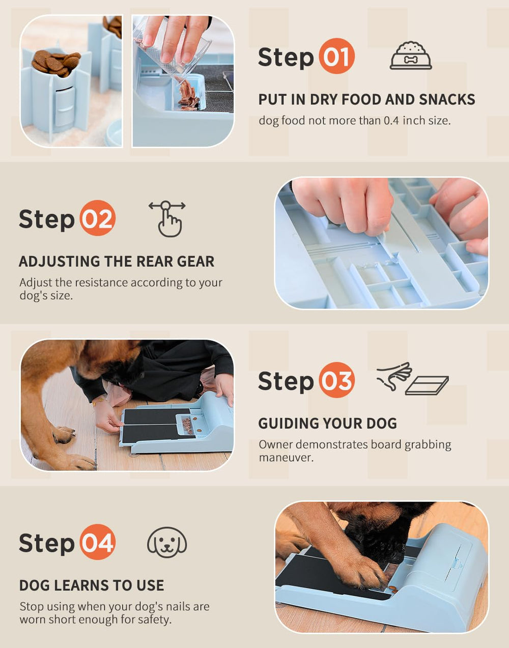 WOWOOF PET replaceable sandpaper scratch surface for long-lasting use.