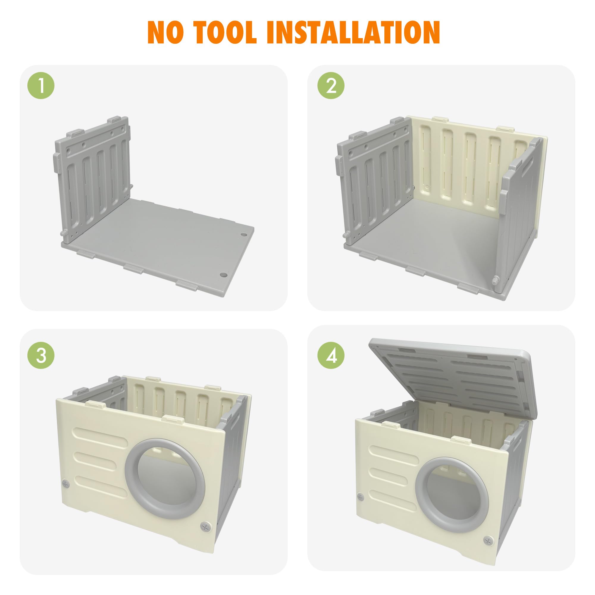 WOWOTOZN cat house easy-assembly design simplifies setup and cleaning