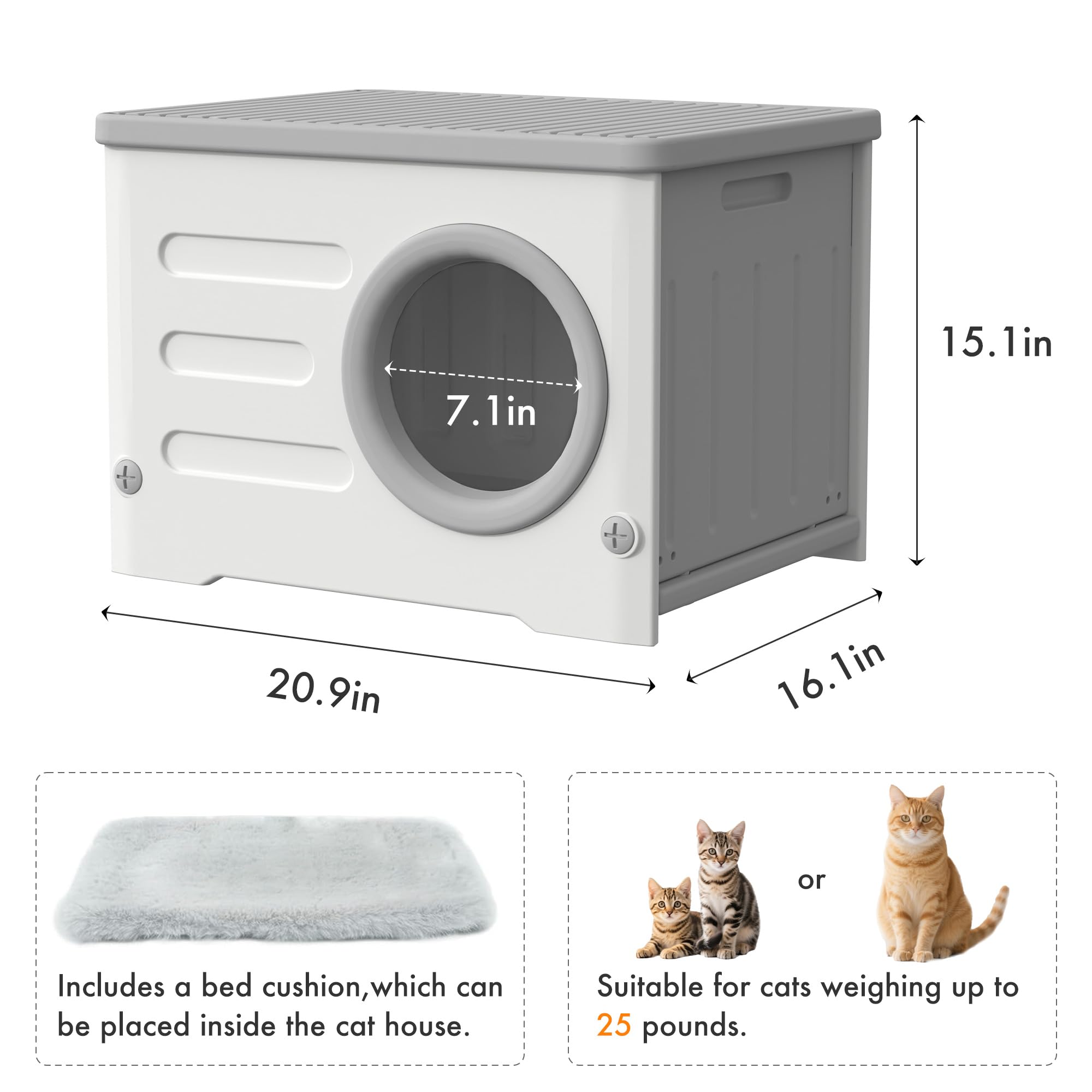 WOWOTOZN grey cushion included interior comfort for resting cats