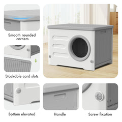WOWOTOZN cat house stackable double-layer design saves space without wobble.