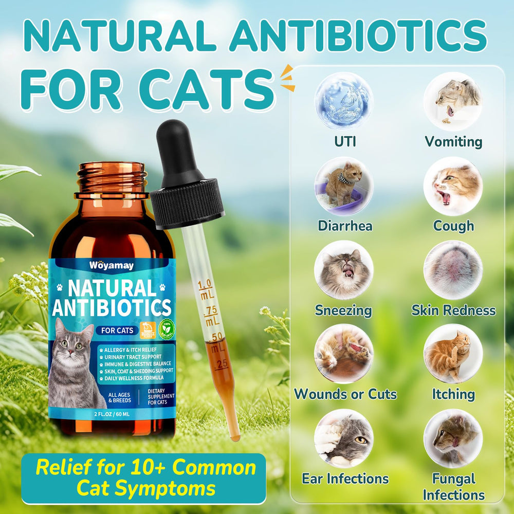 Woyamay antibiotics for cats dropper releasing liquid for easy mixing with food or water