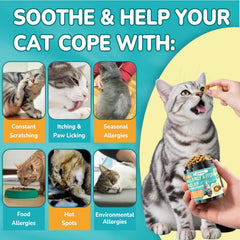 Woyamay Cat Allergy Relief chews closeup displaying crispy chicken exterior and cheese core.
