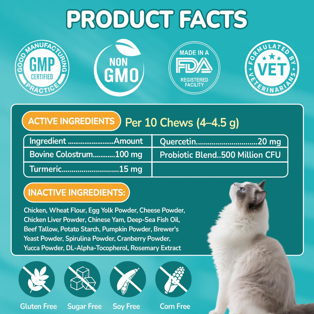 Woyamay Cat Allergy Relief packaging layout emphasizes natural ingredients and gentle care.