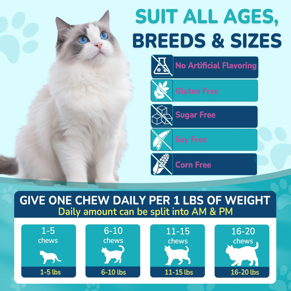 Woyamay cat calming treats 500-count packaging emphasizes value and ongoing support.