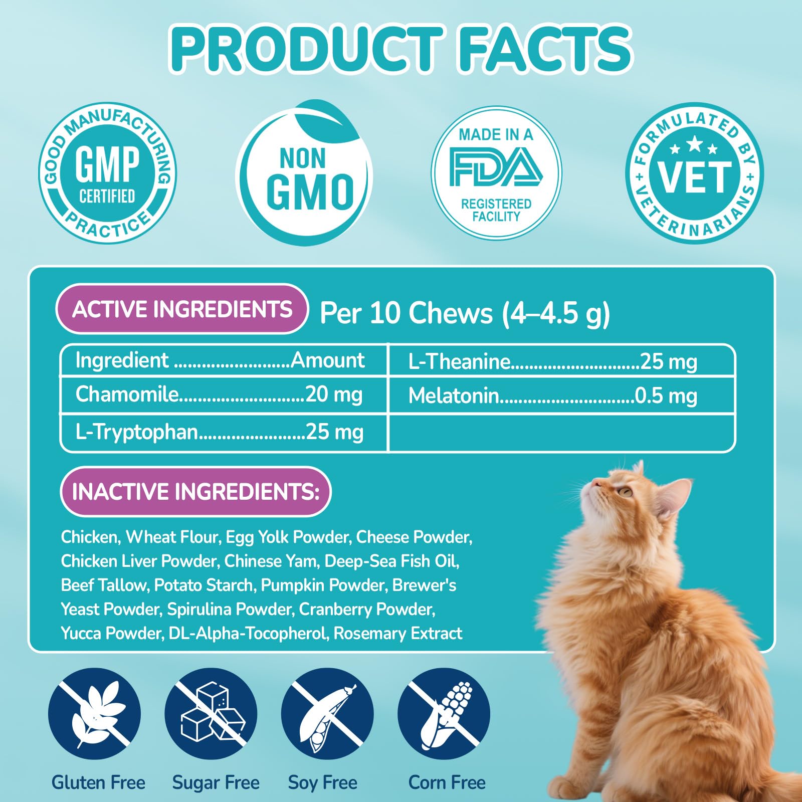 Woyamay cat calming treats resealable container enables convenient daily feeding.