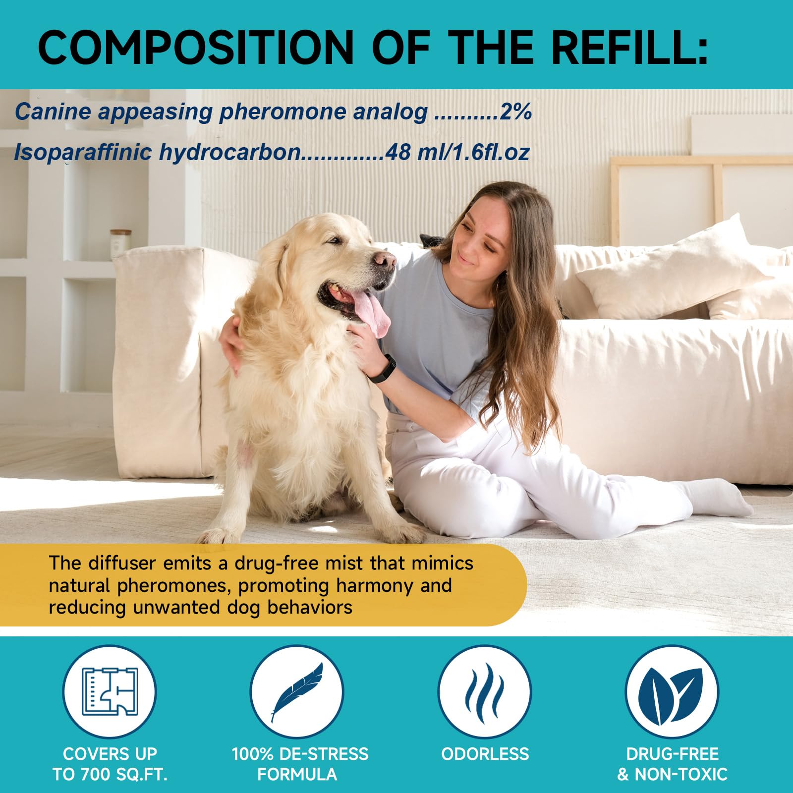 Woyamay diffuser refills cover up to 700 sq ft for calmer spaces.