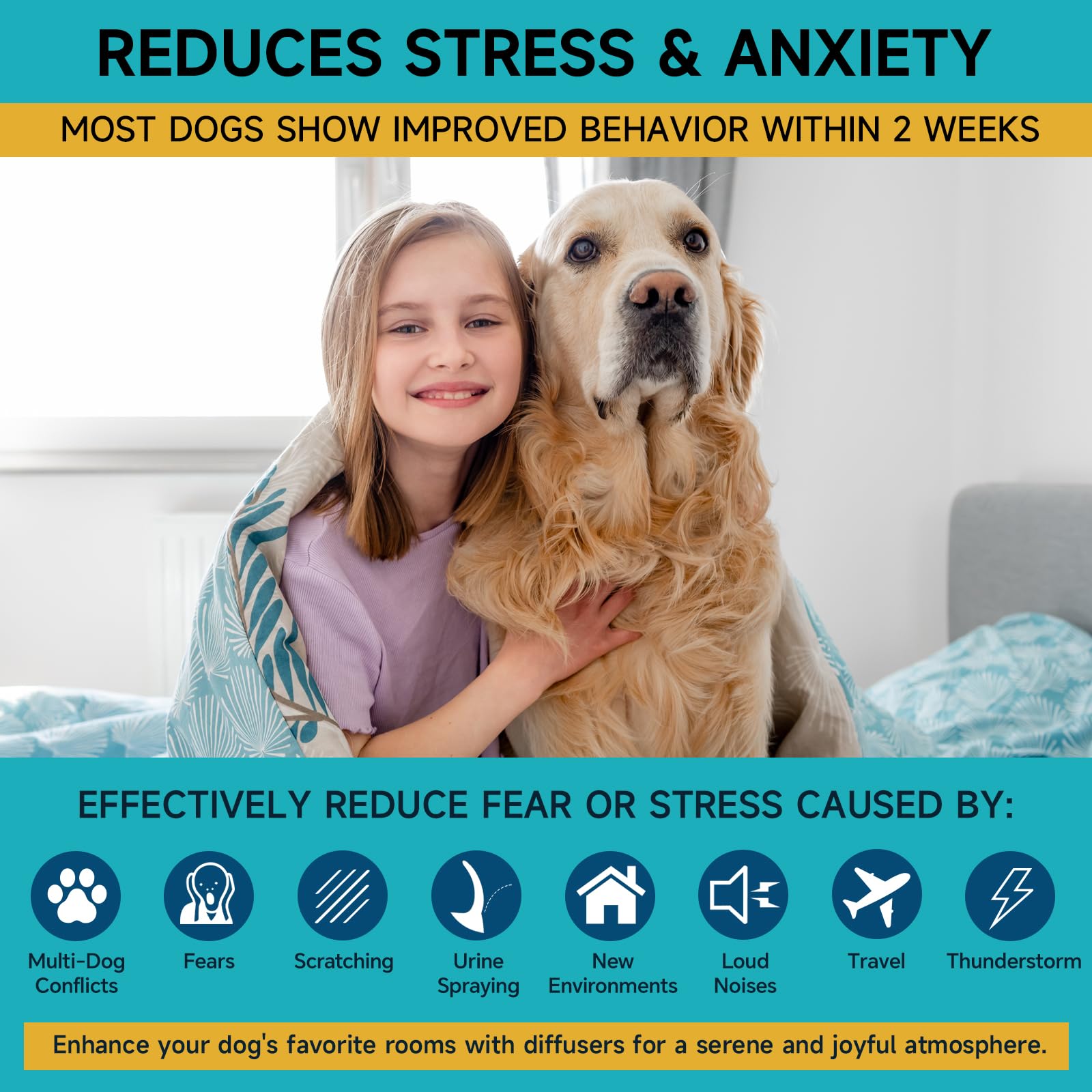 Woyamay dog calm diffuser refills vet-visit relief.