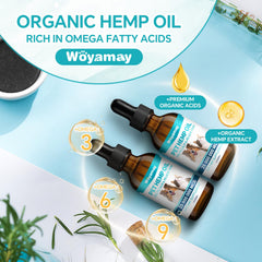 Woyamay hemp oil drops coat shine closeup highlights skin and coat benefits